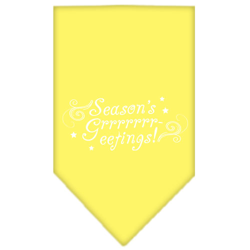 Seasons Greetings Screen Print Bandana Yellow Small